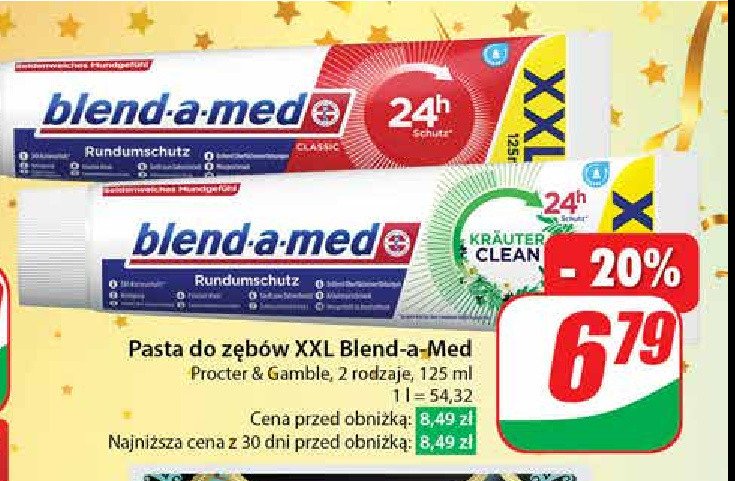 Pasta do zębów krauter clean Blend-a-med promocja