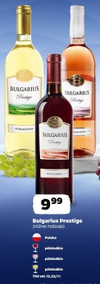 Wino Bulgarius Prestige półsłodkie białe promocja w Netto