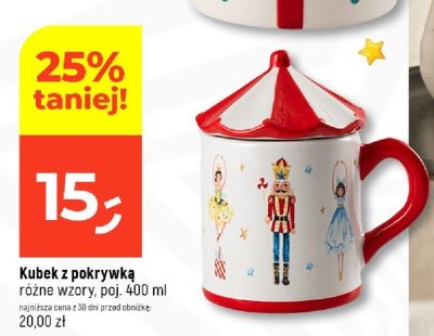 Kubek z pokrywką różne wzory 400 ml promocja w Dealz