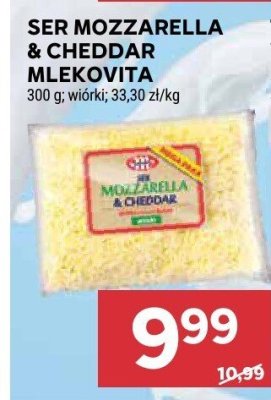Ser MOZZARELLA & CHEDDAR MLEKOVITA 300g promocja w Stokrotka