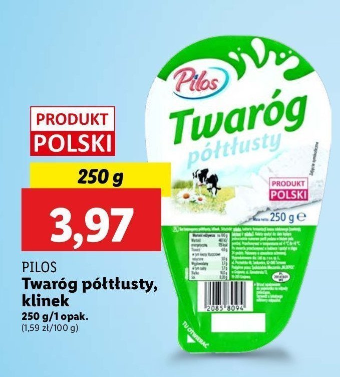 Twaróg półtłusty Pilos promocja