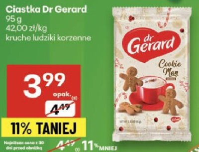 Ciastka Dr Gerard 95g kruche ludziki korzenne promocja w Delikatesy Centrum