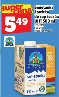 Śmietanka łowicka do zup i sosów UHT 500 ml promocja w TOPAZ