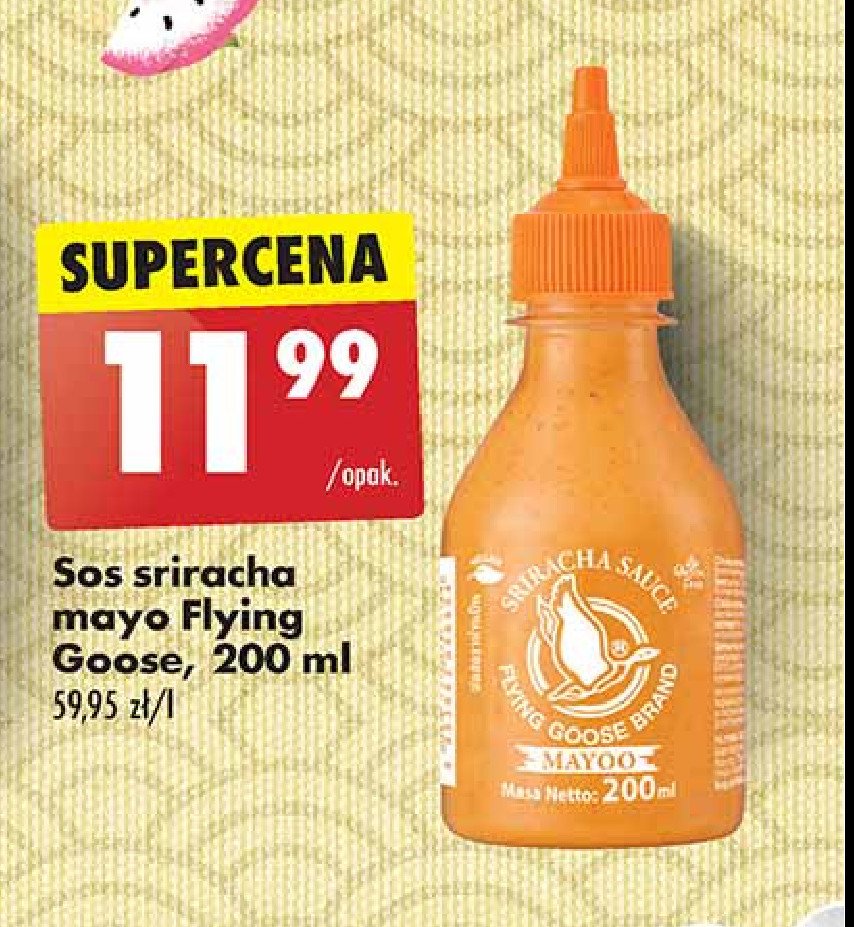 Sos sriracha mayoo kremowy chili Flying goose promocja w Biedronka