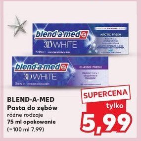 Pasta do zębów arctic fresh Blend-a-med 3d white fresh promocja w Kaufland