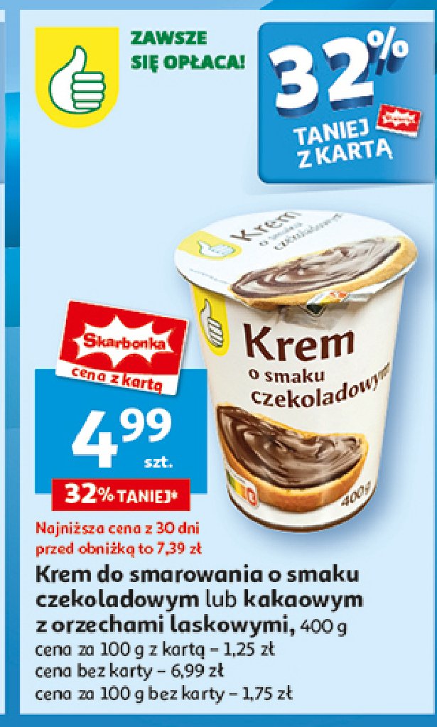 Krem czekoladowy do smarowania Podniesiony kciuk promocja