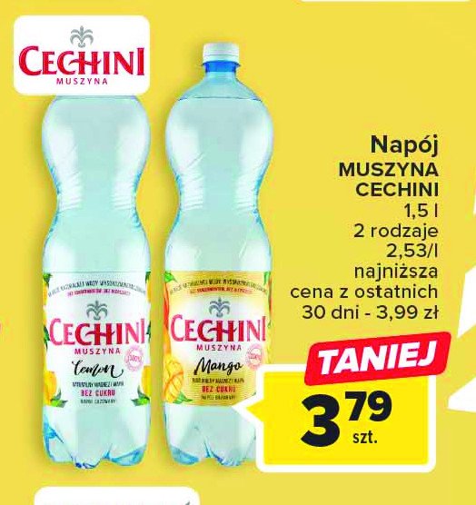 Woda mango bez cukru Muszyna cechini promocja
