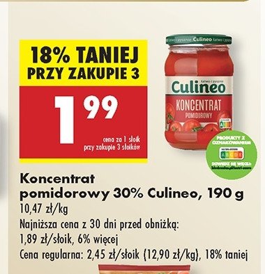 Koncentrat pomidorowy 30% Culineo promocja