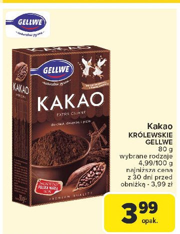 Kakao extra ciemne Gellwe promocja w Carrefour