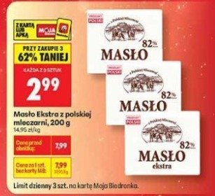 Masło Ekstra z polskiej śmietanki, 200 g promocja w Biedronka