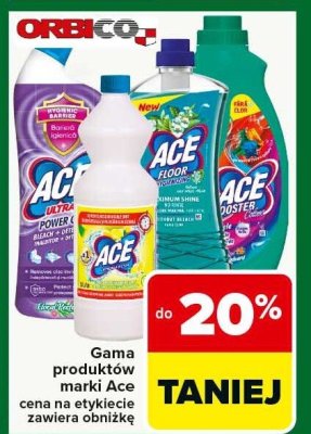 Gama produktów marki ACE cena na etykiecie zawiera obniżkę promocja w Carrefour