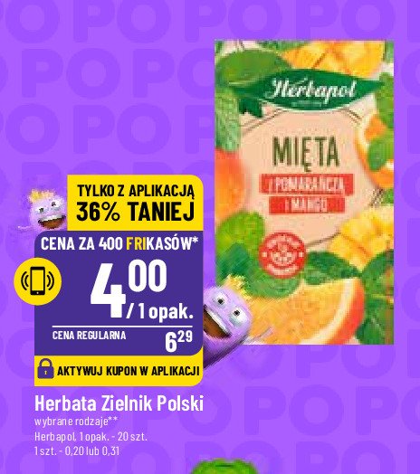 Herbata mięta z pomarańczą i mango Herbapol promocja