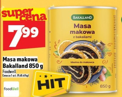 Masa makowa Bakalland 850 g promocja w TOPAZ