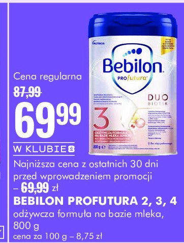 Mleko 4 Bebilon profutura promocja