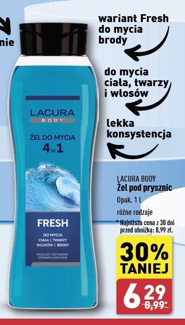 Żel do mycia 4w1 fresh Lacura promocja