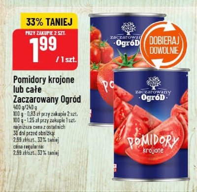 Pomidory krojone lub całe Zaczarowany Ogród promocja w POLOmarket