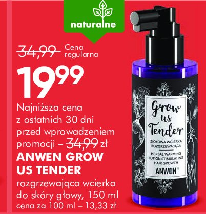 Ziołowa wcierka rozgrzewająca Anwen grow me tender promocja w Super-Pharm