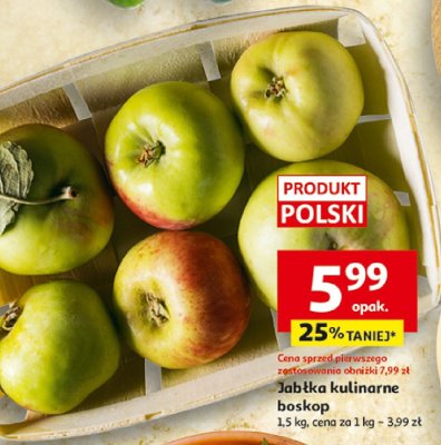 Jabłka kulinarne boskop promocja w Auchan