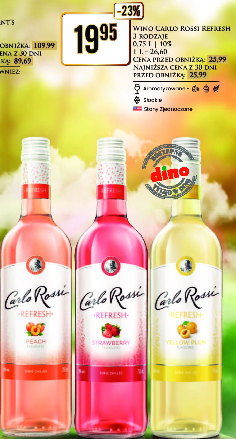 Wino Carlo rossi refresh strawberry promocja