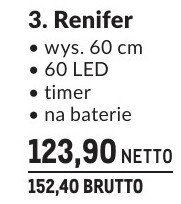 Renifer dekoracja świąteczna wys. 60 cm 60 LED timer na baterie promocja w Makro