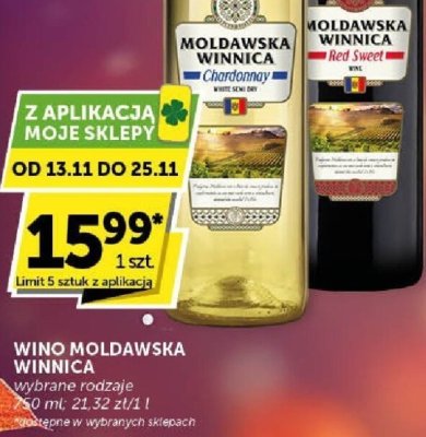 Wino Mołdawska Winnica Chardonnay promocja w Groszek