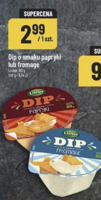 Dip o smaku papryki lub fromage Lisner promocja w POLOmarket