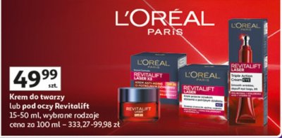 Krem do twarzy lub pod oczy Revitalift L'Oréal Paris promocja w Auchan