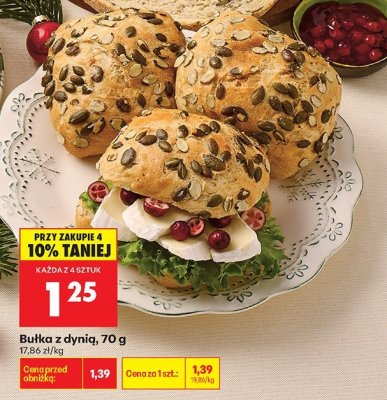 Bułka z dynią 70g promocja w Biedronka