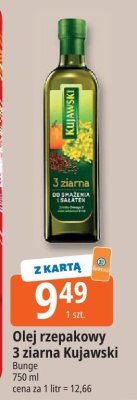 Olej rzepakowy 3 ziarna Kujawski promocja w Leclerc