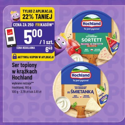 Ser topiony w krążkach Hochland promocja w POLOmarket