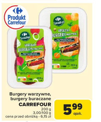 Burgery buraczane Carrefour sensation promocja