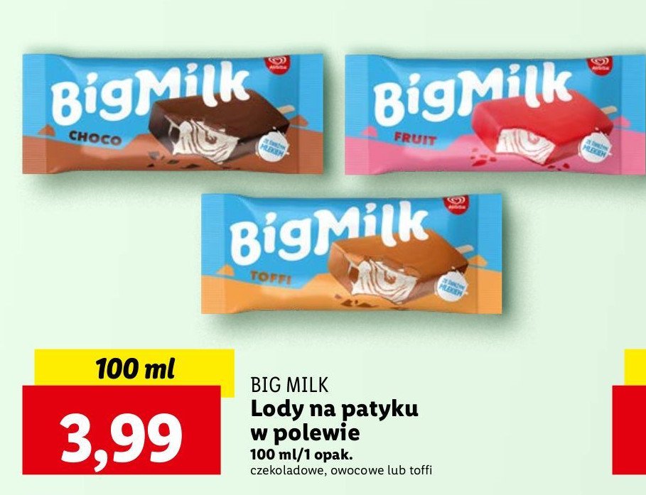 Lód toffi intense Algida big milk promocja