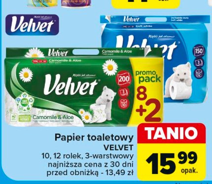 papier toaletowy delikatnie biały Velvet promocja