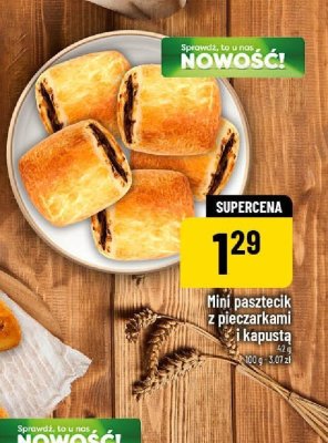 Mini pasztecik z pieczarkami i kapustą promocja w POLOmarket