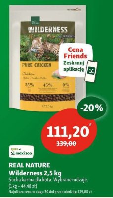 Karma dla kota REAL NATURE Wilderness Pure Chicken 2,5 kg promocja w MAXI ZOO