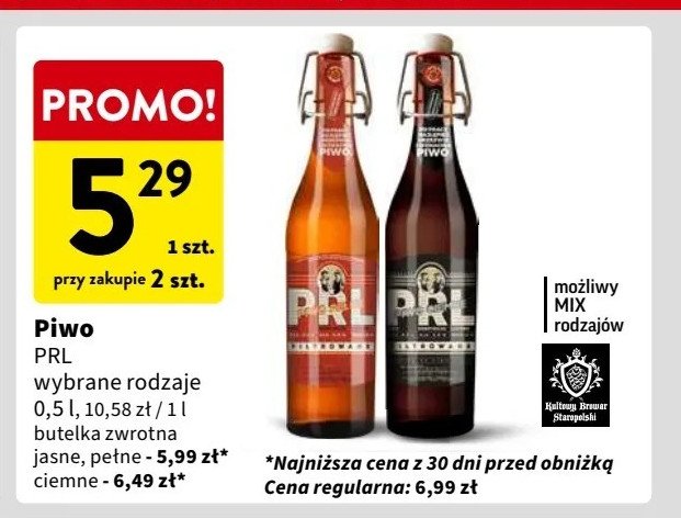 Piwo PRL CIEMNE FILTROWANE promocja w Intermarche