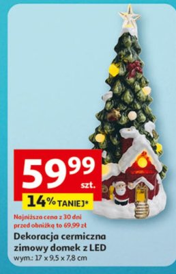 Dekoracja ceramiczna zimowy domek z LED promocja w Auchan