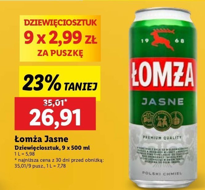 Piwo 艁om偶a jasne promocja
