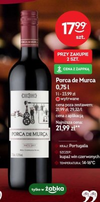 Wino Porca de Murca 0,75l promocja w Żabka