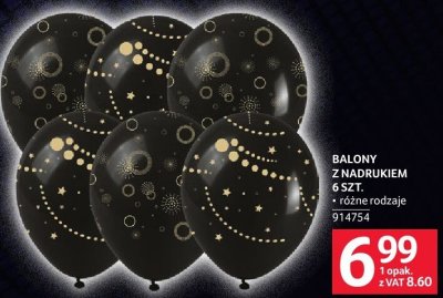 Balony z nadrukiem 6 szt. różne rodzaje promocja w Selgros