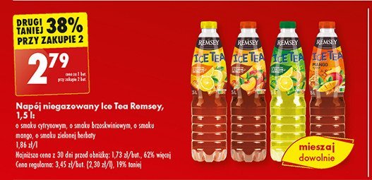 Napój o smaku zielonej herbaty Remsey ice tea promocja