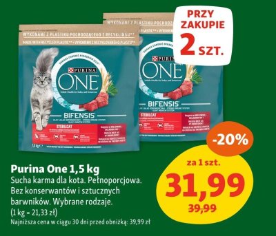 Sucha karma dla kota Purina One Bifensis 1,5 kg promocja w MAXI ZOO