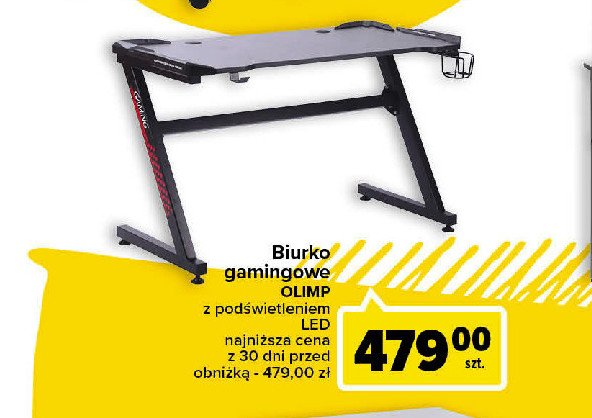 Biurko gamingowe olimp 120 x 75 x 60 cm promocja