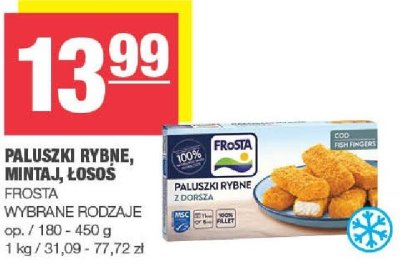 Paluszki rybne, mintaj, łosoś Frosta wybrane rodzaje promocja w SPAR