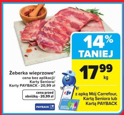 Żeberka wieprzowe promocja w Carrefour Market