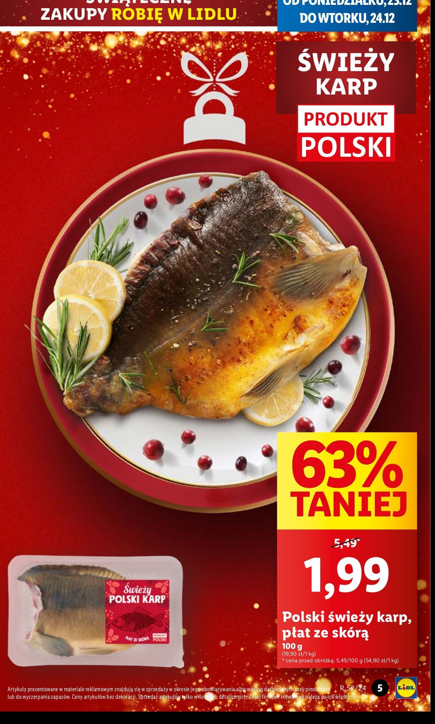 Karp płat ze skórą promocja