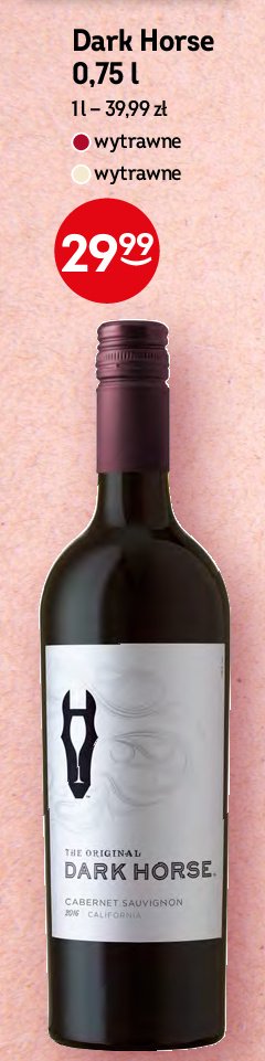Wino The original dark horse cabernet sauvignon promocja