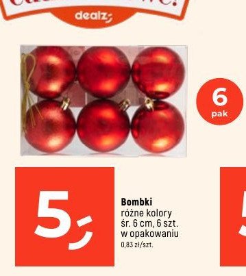 Bombki 6 cm promocja w Dealz