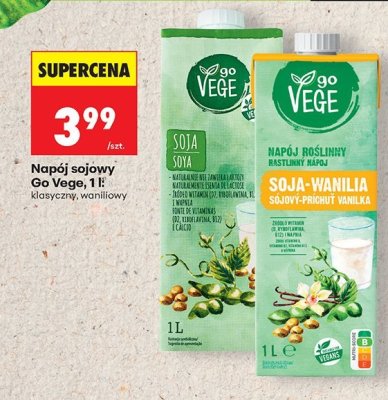 Napój sojowy 1 l klasyczny Go Vege promocja w Biedronka