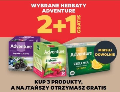 Wybrane herbaty Adventure 2+1 GRATIS promocja w Netto